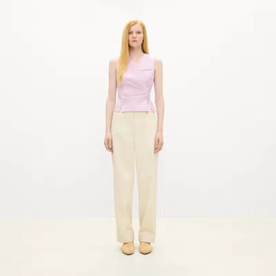 Theory Wrap Vest In Sleek Flannel In Rose Mauve Melange