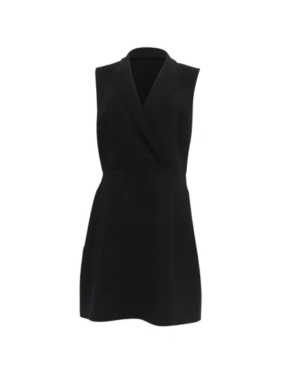 Pre-owned Theory Wrap-effect Dress In Black