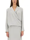 Theory Pk Lapel Wrap Bl.mod In Gray