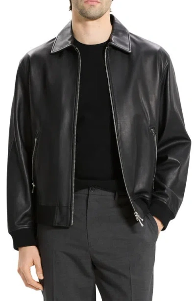 Theory Wyatt Leather Jacket In Black