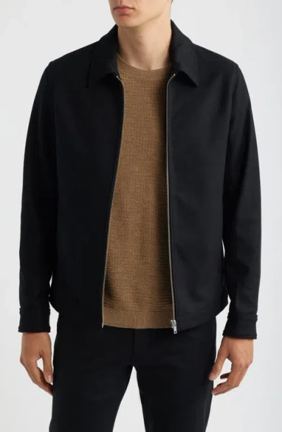 Theory Wyatt Wool Blend Bomber Jacket In Black