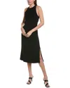 Theory Cross-back Sleeveless Midi Dress In Black