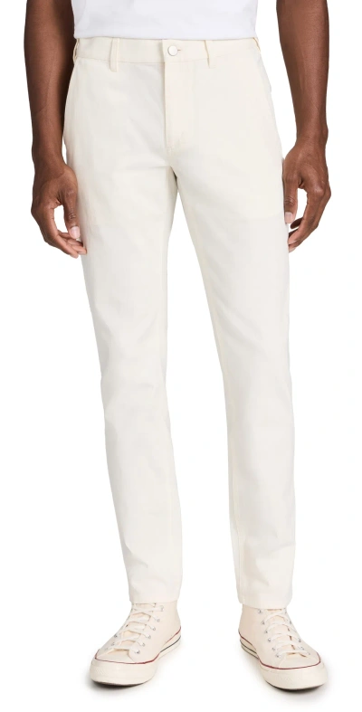 THEORY ZAINE CARPENTER CANVAS STRAIGHT PANTS IVORY