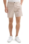 Theory Zaine Cotton Blend Shorts In Earl Grey