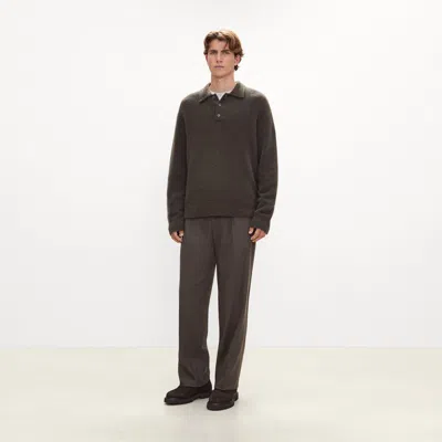 Theory Zaine Drawstring Pant In Wool-blend Knit In Brown