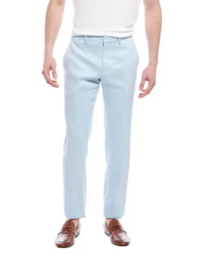 Theory Zaine Linen-blend Pant In Blue
