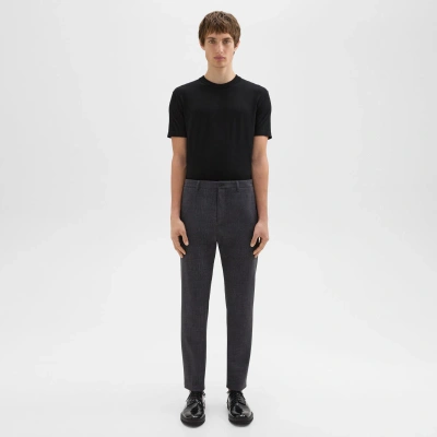 Theory Classic-fit Pant In Printed Performance Knit In Grey Melange