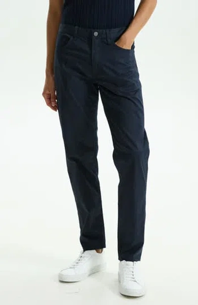 Theory Zaine Slim Straight Stretch Five Pocket Pants In Blue