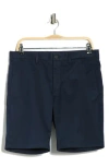 Theory Zaine Stretch Cotton Chino Shorts In Blue
