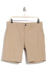 Theory Zaine Stretch Cotton Chino Shorts In Brown