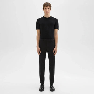 Theory Zaine Tab Pant In Stretch Cotton In Black