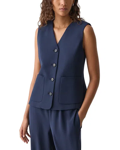 Theory Zig Zag Stitch Vest In Blue