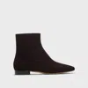Theory Zip Bootie In Suede In Hickory