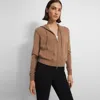 Theory Zip Hoodie In Cashmere In Beige Canvas