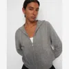Theory Zip Hoodie In Cashmere In Husky