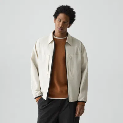 Theory Zip Jacket In Organic Cotton-blend In Neutral