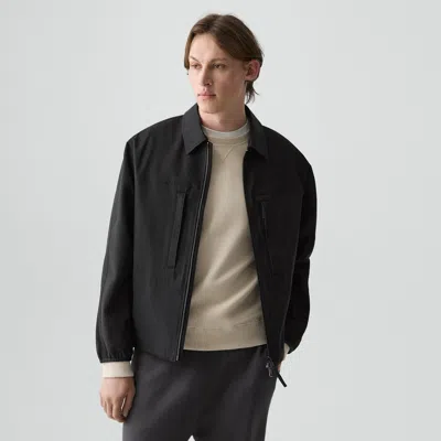 Theory Zip Jacket In Organic Cotton-blend In Black