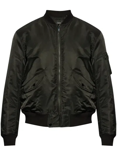 Theory Zip-up Bomber Jacket In Black