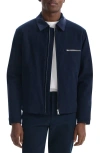 Theory Zip-up Brushed Cotton Twill Jacket In Baltic