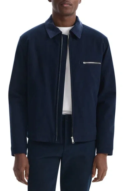 Theory Zip-up Brushed Cotton Twill Jacket In New Camel