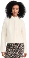 Theory Wool Cashmere Zip Front Cardigan In Ivory