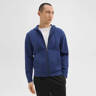 Theory Zip-up Hoodie In Scuba In Deep Atlantic