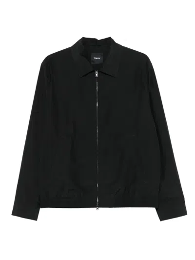 Theory Zip-up Shirt Jacket In Black