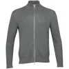 Theory Zip-up Sweater In Grey Merino Wool In Gray