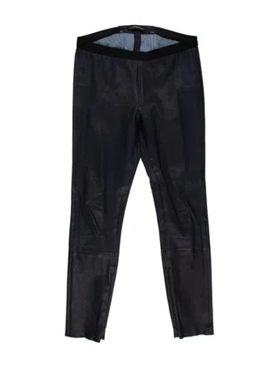 Pre-owned Theperfext Leather Skinny Leg Pants In Blue