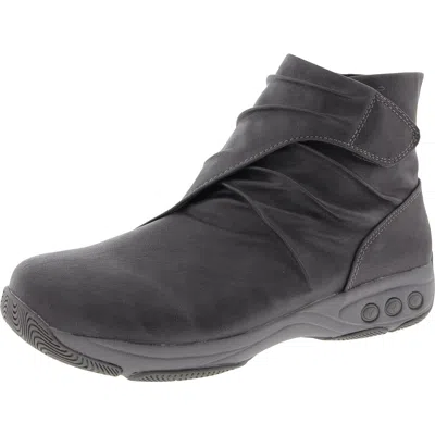 Therafit Nadia Womens Faux Leather Zipper Ankle Boots In Grey