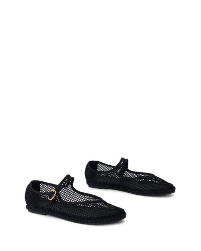 Therapy Australia Alicante Round Toe Mary Jane Ballet Flats In Black