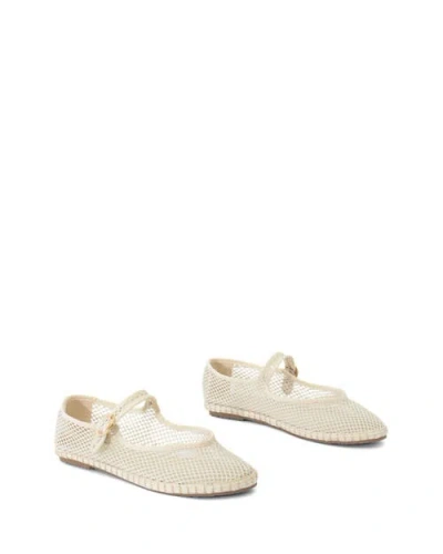 Therapy Australia Alicante Round Toe Mary Jane Ballet Flats In White