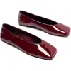 Therapy Australia Gaia Square Toe Flats In Burgundy