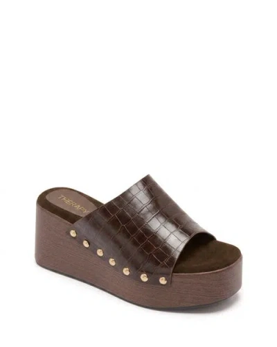 Therapy Australia Imani Round Toe Imani Platform Clog In Burgundy