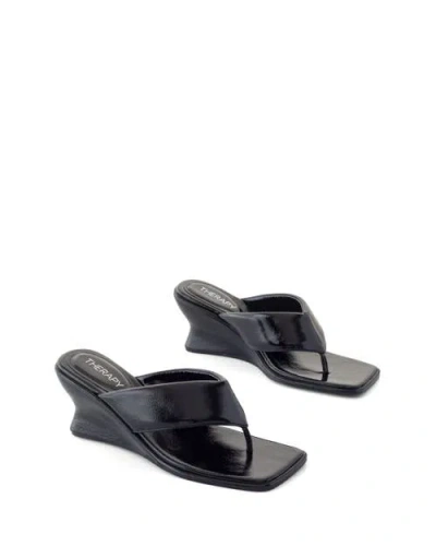 Therapy Australia Lennox Square Toe Wedge Thong Heel In Multi