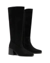Therapy Australia Quinn Square Toe Block Heel Tall Boot In Black