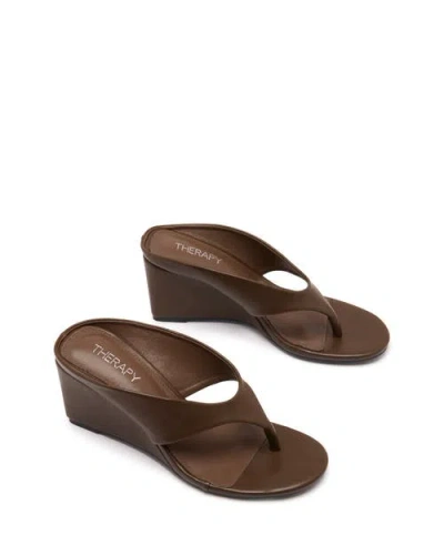Therapy Australia Sera Round Toe Wedge Thong Heel In Multi