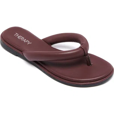 Therapy Australia Teva Open Round Toe Sandal In Bordeaux Pu