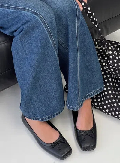 Therapy Laine Square Toe Ballet Flats In Black