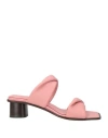 Thera's Pink Double Strap Heeled Sandals In Pink
