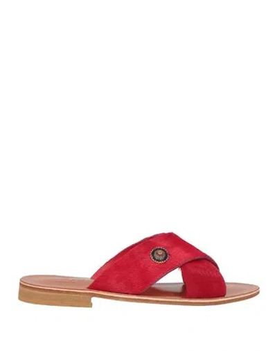 Thera's Woman Sandals Red Size 11 Leather