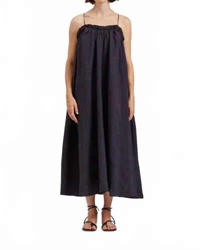 There-elsewhere Linen Tank Dress In Storm In Blue