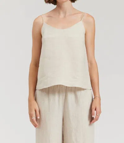 There-elsewhere Linen Tank Top In Greige In Neutral