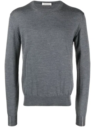 There Was One Fine-knit Merino Jumper In Grey