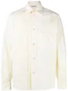 There Was One Patchwork Cotton Overshirt In Neutrals