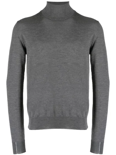 There Was One Roll-neck Merino Jumper In Grey