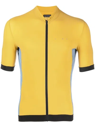 There Was One Short-sleeved Zip-up Cycling Top In Yellow