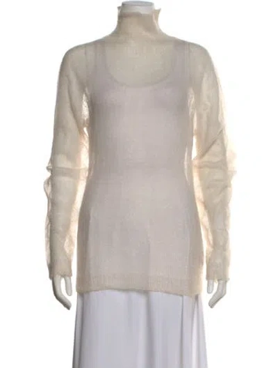 Pre-owned There Was One Wool Turtleneck Sweater In Neutral