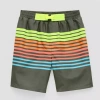 Thereabouts Above The Knee Boys Drawstring Waist Striped Board Shorts In Multi