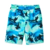 Thereabouts At The Knee Boxer Brief Lined Little & Big Kid Boys Drawstring Waist Animal Board Shorts In Blue